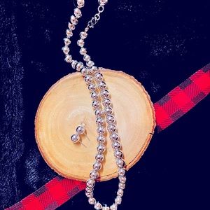 Sterling silver plated beads and earrings